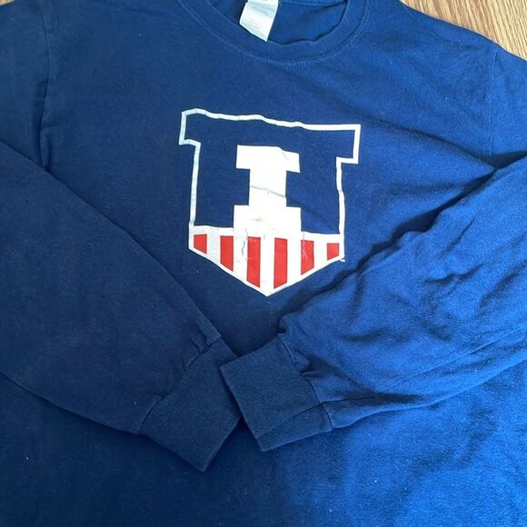 University of‎ Illinois College Long Sleeve T-Shirt Navy Sz S Unisex - Picture 6 of 8